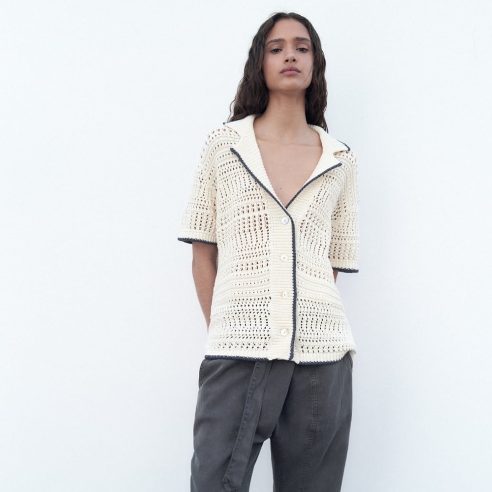 Oversized knit polo